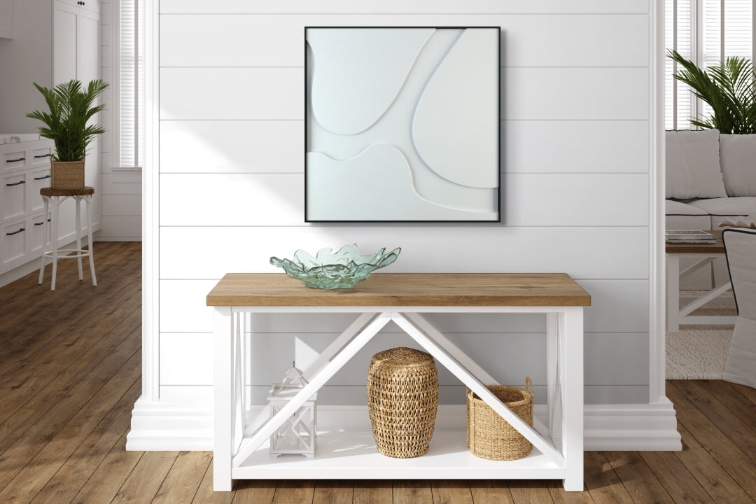 akoestisch schilderij | akoestisch kunstwerk | gebroken wit | 3D | Cow | Pet vilt | vierkant | dressoir