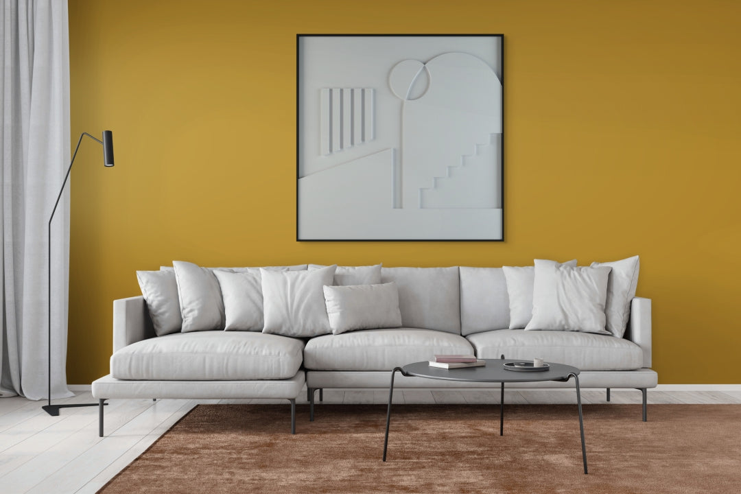 akoestisch schilderij | akoestisch kunstwerk | gebroken wit | 3D | Placetobe | Pet vilt | vierkant | woonkamer