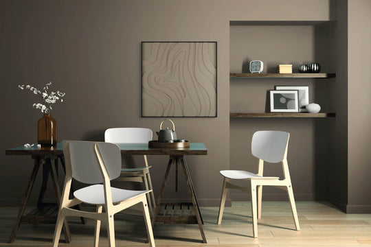 akoestisch schilderij | akoestisch kunstwerk | zand | 3D | Spinning | Pet vilt | vierkant | tafel met stoelen