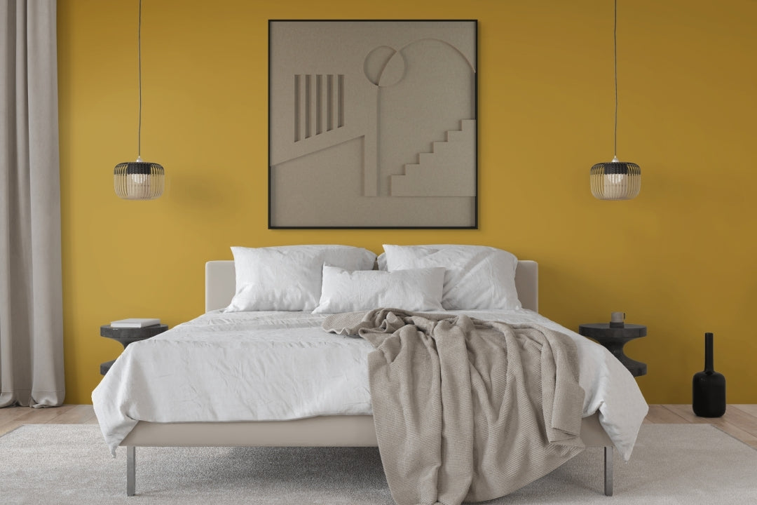 akoestisch schilderij | akoestisch kunstwerk | zand | 3D | Placetobe | Pet vilt  | vierkant | slaapkamer