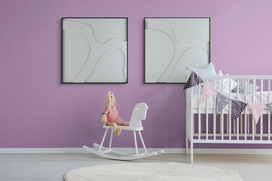 akoestisch schilderij | akoestisch kunstwerk | gebroken wit | 3D | Cow | Pet vilt | twee | twin | vierkant | babykamer