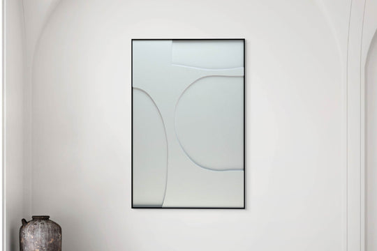 akoestisch schilderij | akoestisch kunstwerk | gebroken wit | 3D | Organic | Pet vilt | staand | rechthoekig | muur