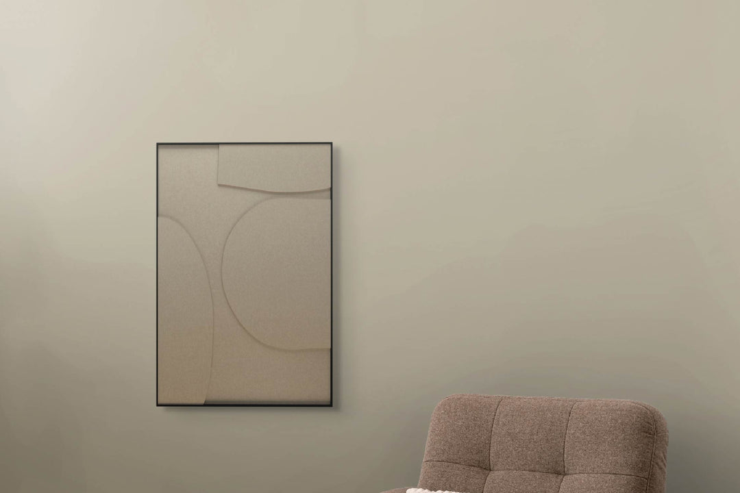 akoestisch schilderij | akoestisch kunstwerk | zand | 3D | Organic | Pet vilt | staand | rechthoekig | muur