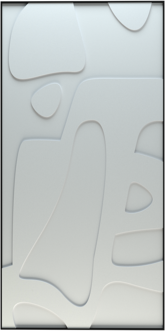 akoestisch schilderij | akoestisch kunstwerk | gebroken wit | 3D | Bone | Pet vilt | staand | rechthoekig | productfoto