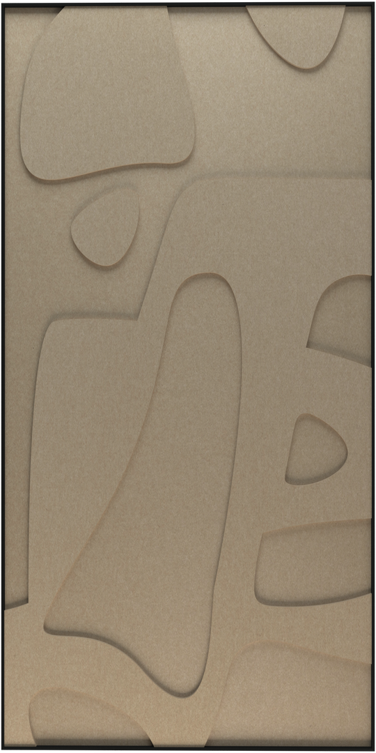 akoestisch schilderij | akoestisch kunstwerk | zand | 3D | Bone | Pet vilt | staand | rechthoekig | productfoto