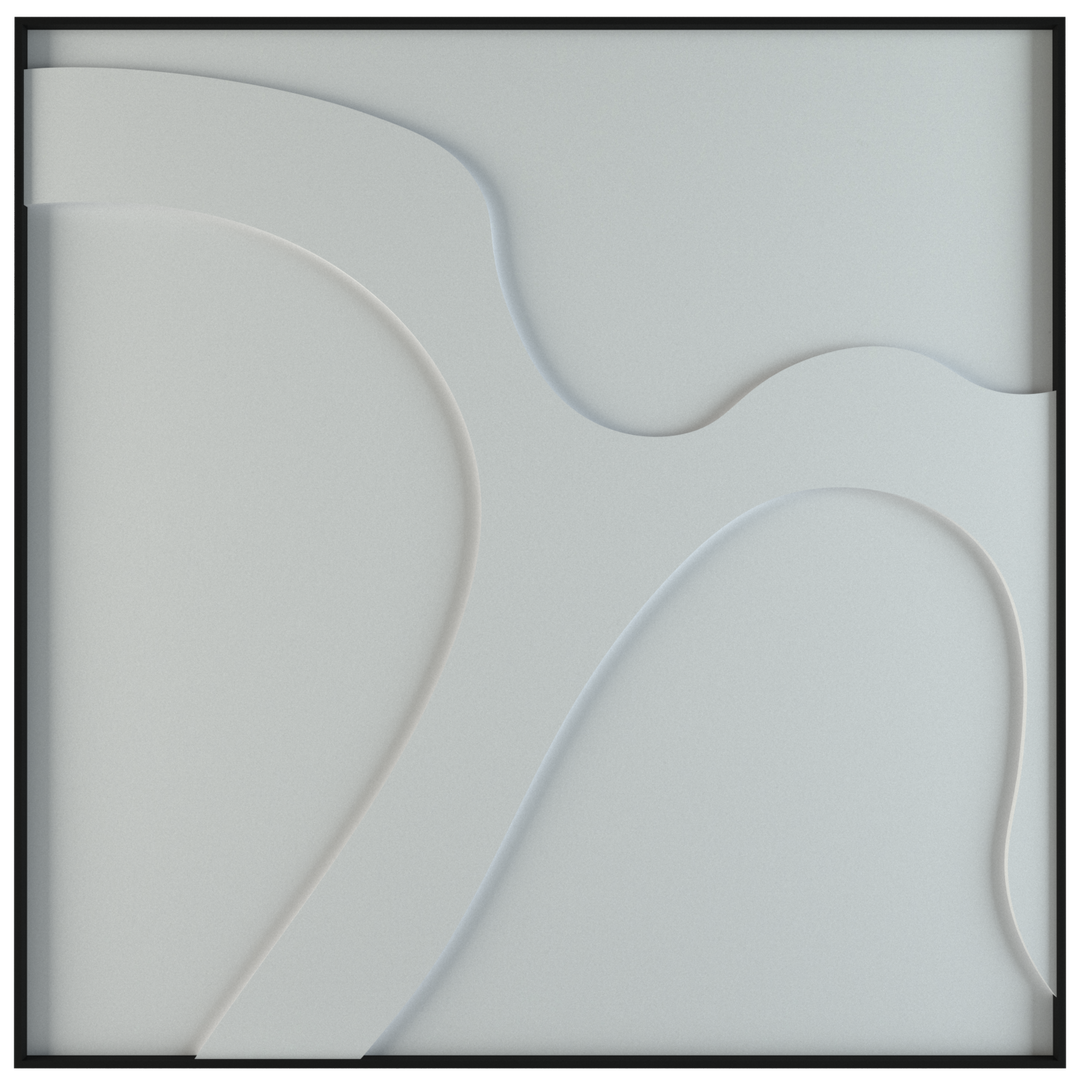 akoestisch schilderij | akoestisch kunstwerk | gebroken wit | 3D | Cow | Pet vilt | vierkant | productfoto