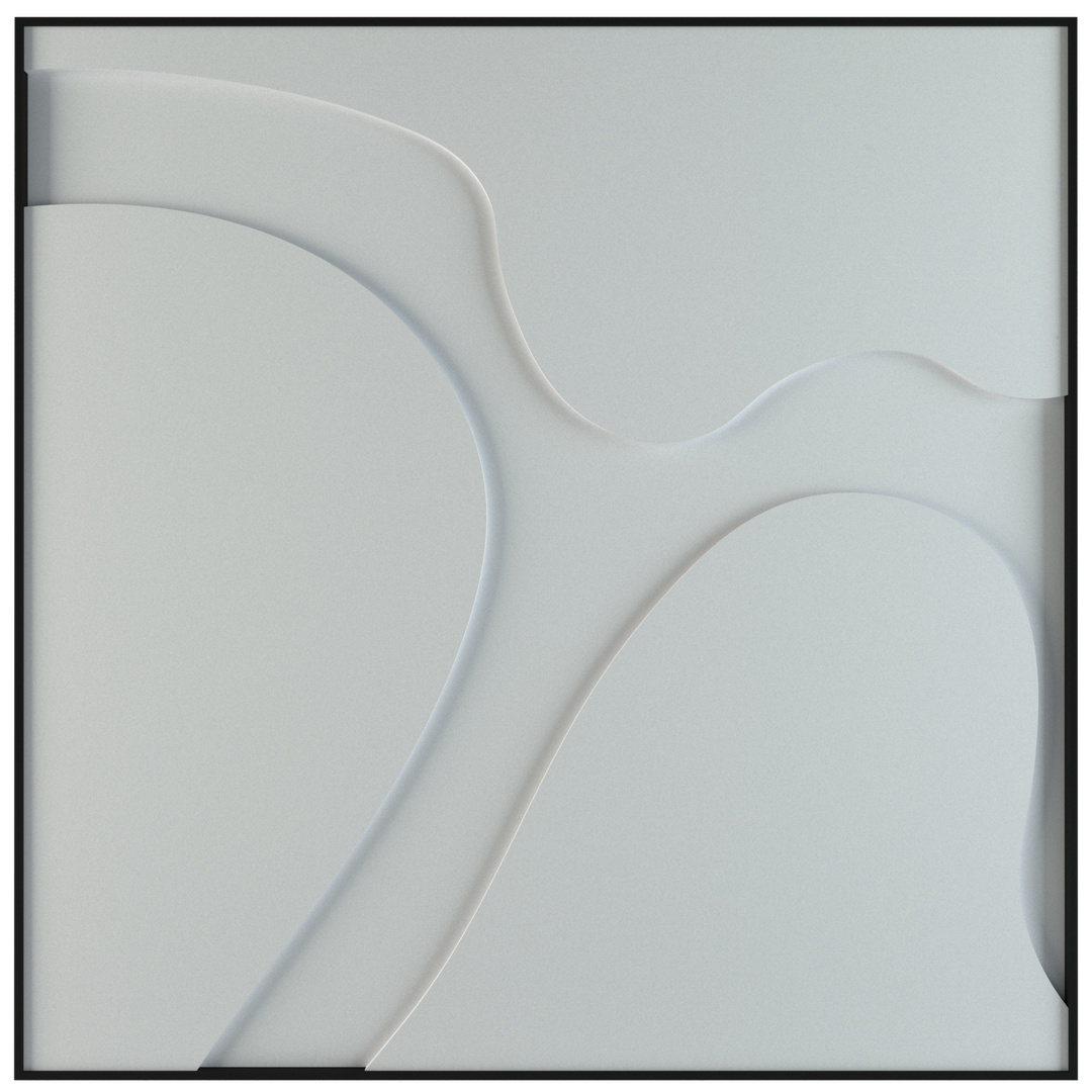 akoestisch schilderij | akoestisch kunstwerk | gebroken wit | 3D | Cow | Pet vilt | vierkant | productfoto