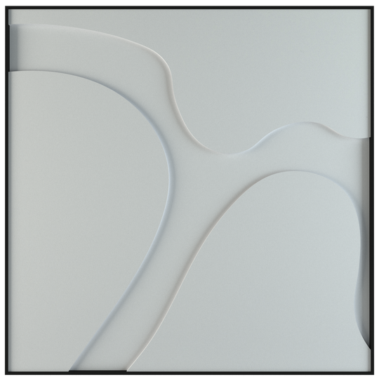 akoestisch schilderij | akoestisch kunstwerk | gebroken wit | 3D | Cow | Pet vilt | vierkant | productfoto