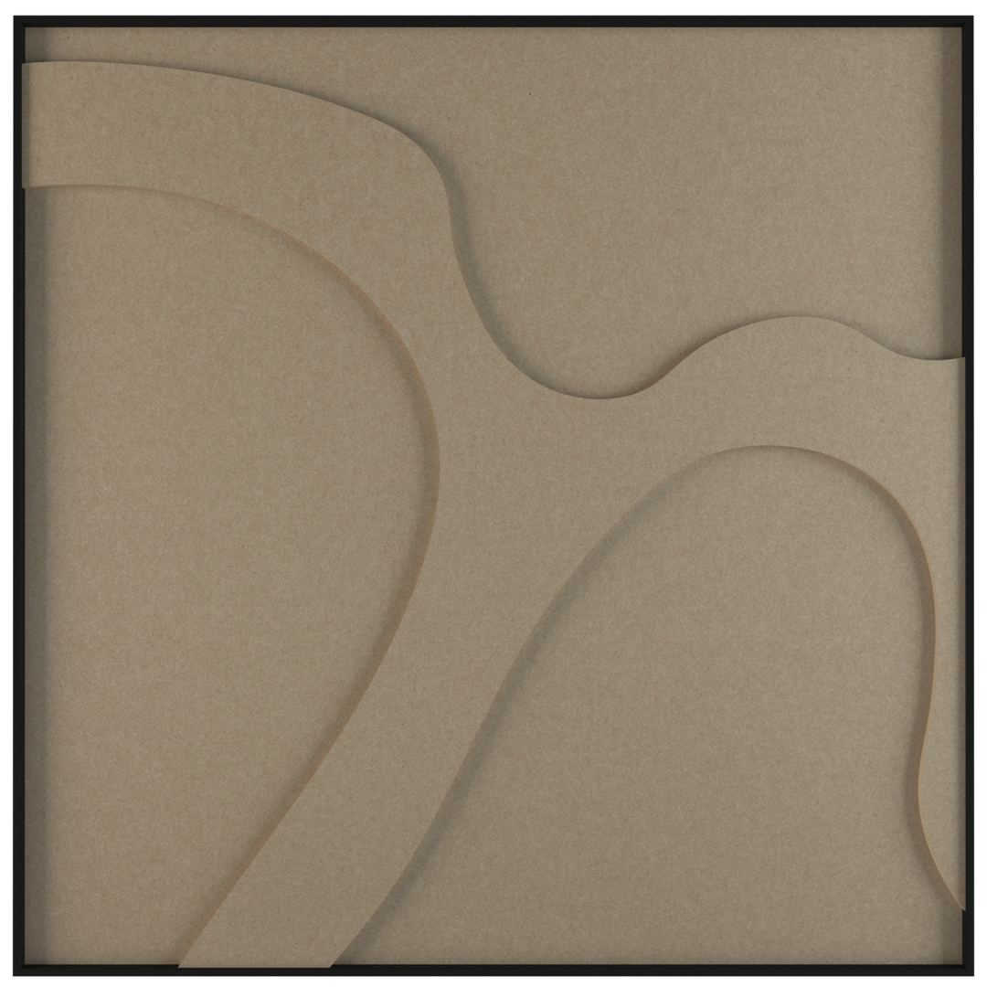 akoestisch schilderij | akoestisch kunstwerk | zand | 3D | Cow | Pet vilt | vierkant | productfoto