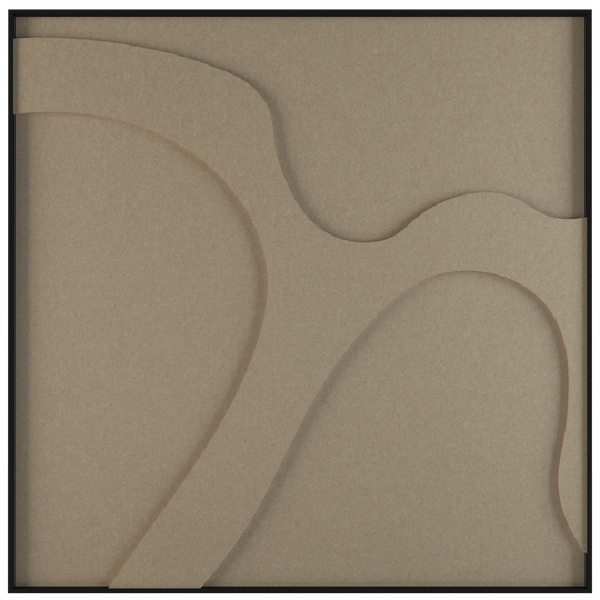 akoestisch schilderij | akoestisch kunstwerk | zand | 3D | Cow | Pet vilt | vierkant | productfoto