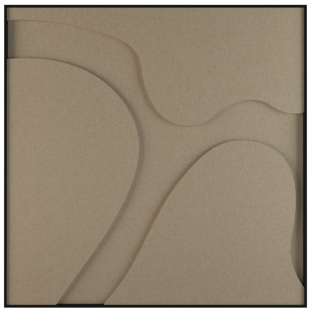 akoestisch schilderij | akoestisch kunstwerk | zand | 3D | Cow | Pet vilt | vierkant | productfoto