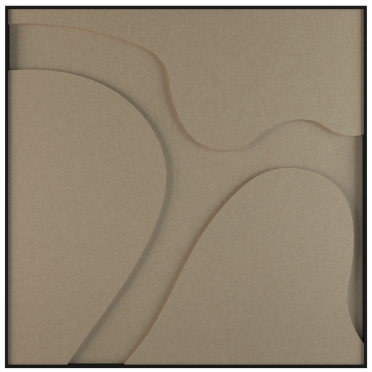 akoestisch schilderij | akoestisch kunstwerk | zand | 3D | Cow | Pet vilt | vierkant | productfoto