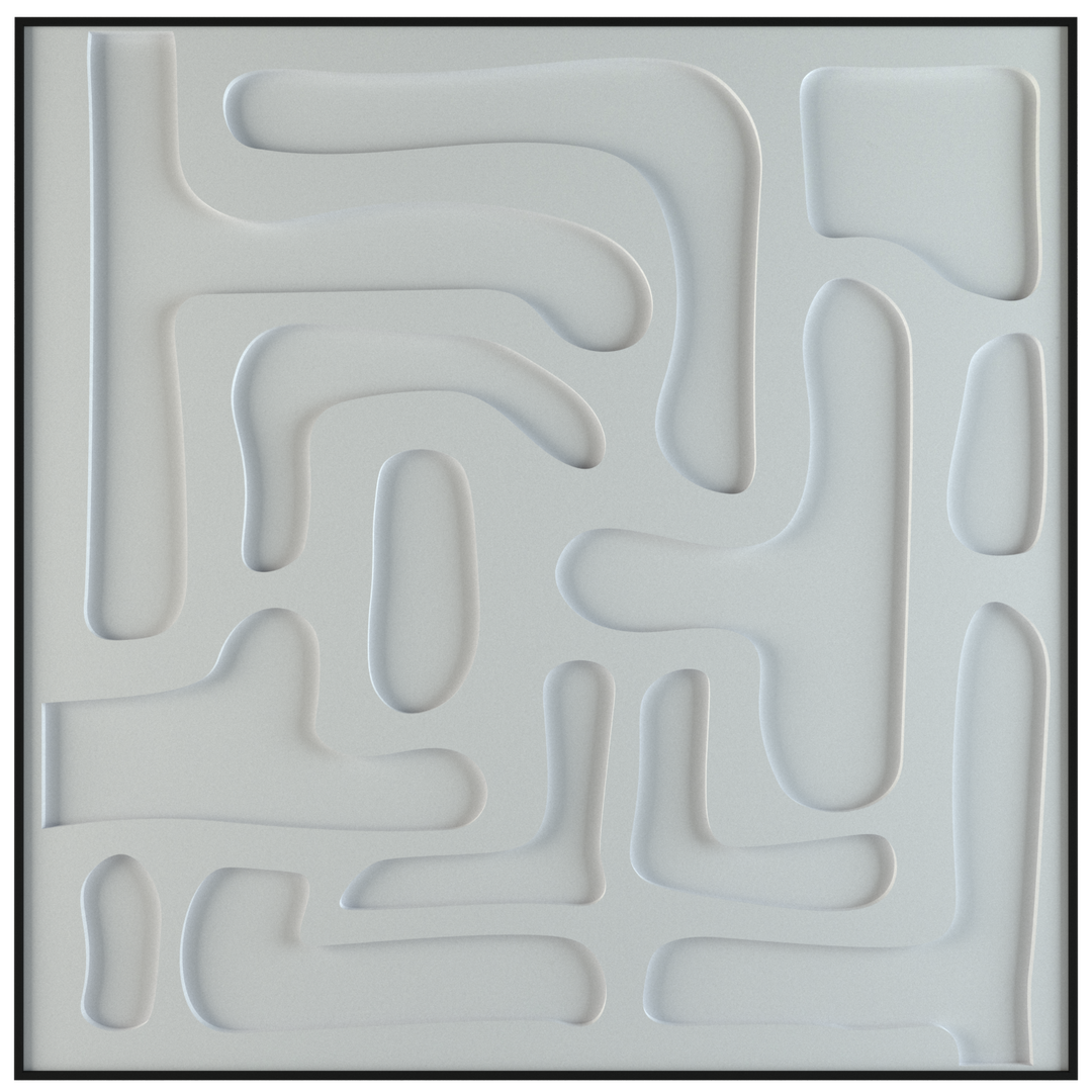 akoestisch schilderij | akoestisch kunstwerk | gebroken wit | 3D | Flexible | Pet vilt | vierkant | productfoto