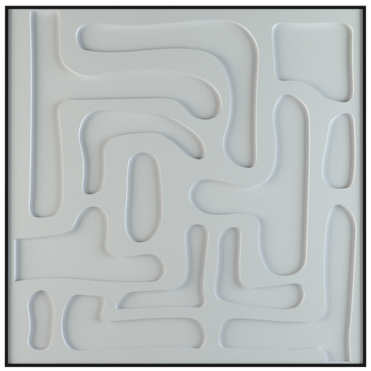 akoestisch schilderij | akoestisch kunstwerk | gebroken wit | 3D | Flexible | Pet vilt | vierkant | productfoto