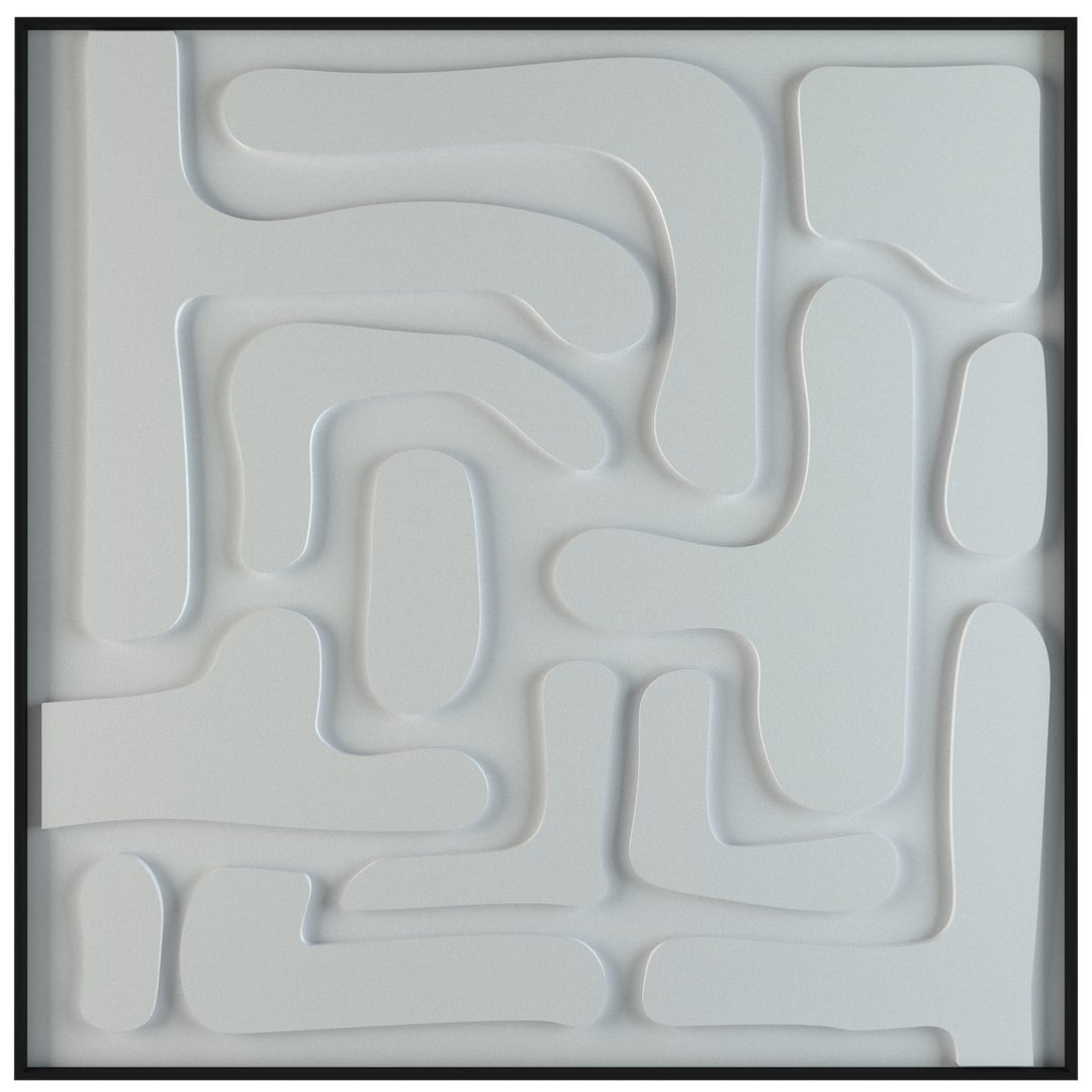 akoestisch schilderij | akoestisch kunstwerk | gebroken wit | 3D | Flexible | Pet vilt | vierkant | productfoto