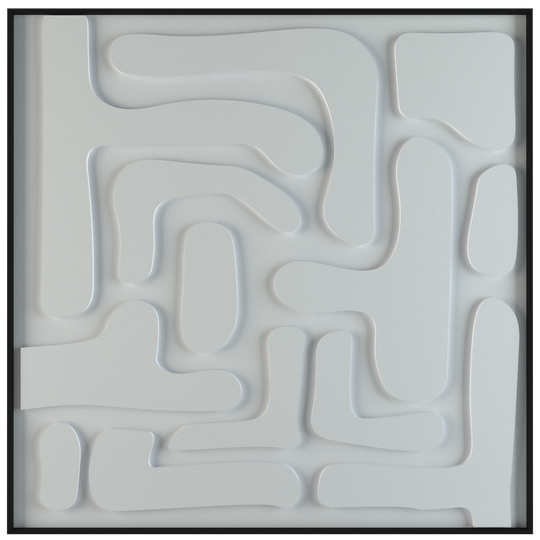 akoestisch schilderij | akoestisch kunstwerk | gebroken wit | 3D | Flexible | Pet vilt | vierkant | productfoto