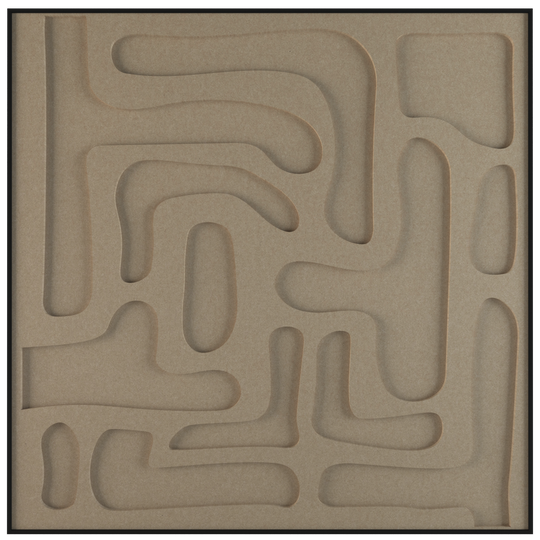 akoestisch schilderij | akoestisch kunstwerk | zand | 3D | Flexible | Pet vilt | vierkant | productfoto