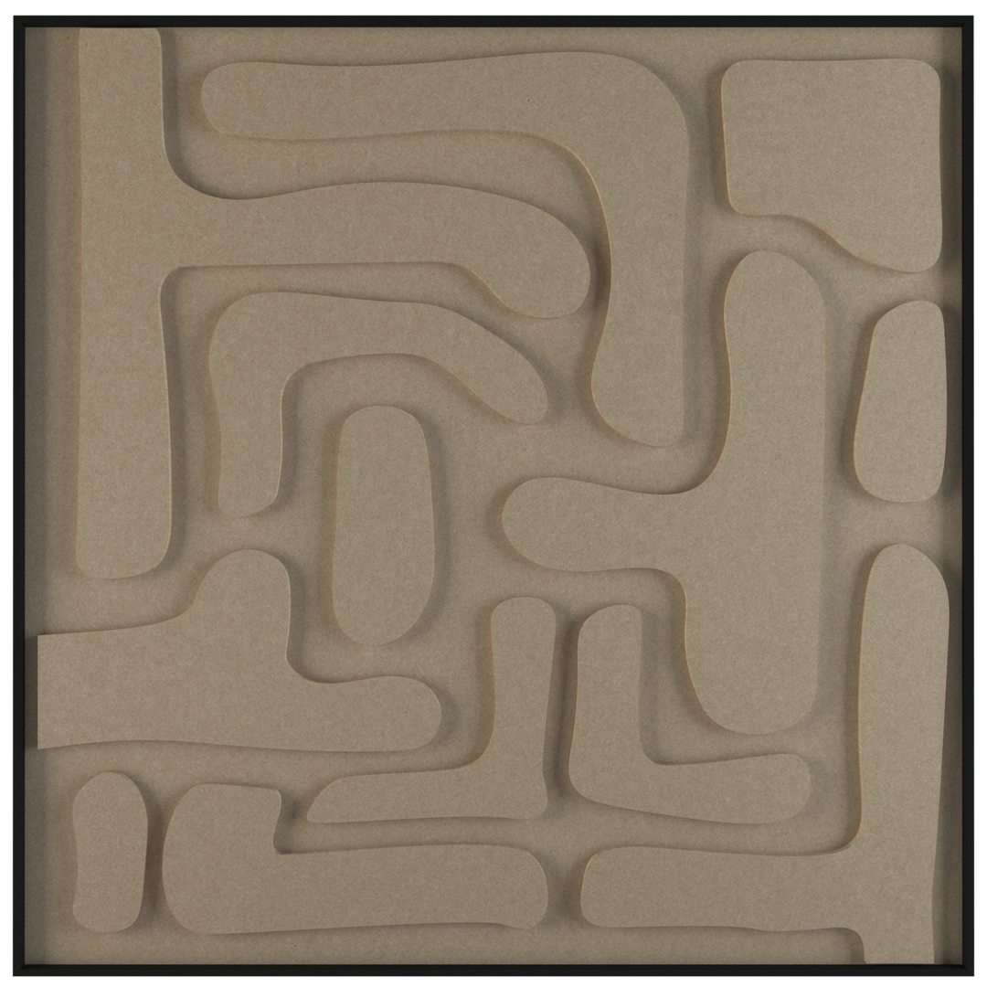 akoestisch schilderij | akoestisch kunstwerk | zand | 3D | Flexible | Pet vilt | vierkant | productfoto