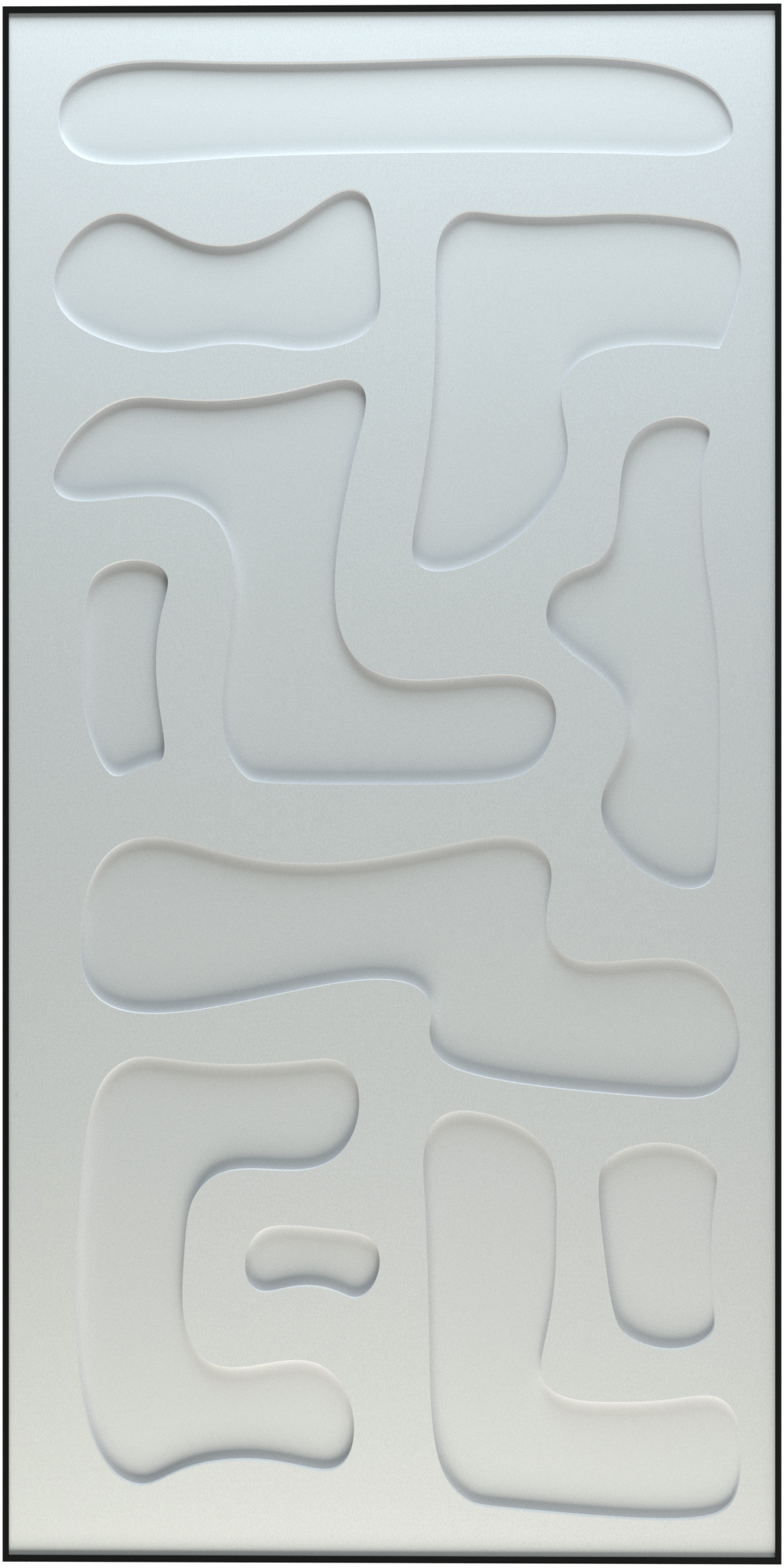 akoestisch schilderij | akoestisch kunstwerk | gebroken wit | 3D | Hieroglyph | Pet vilt | staand | productfoto