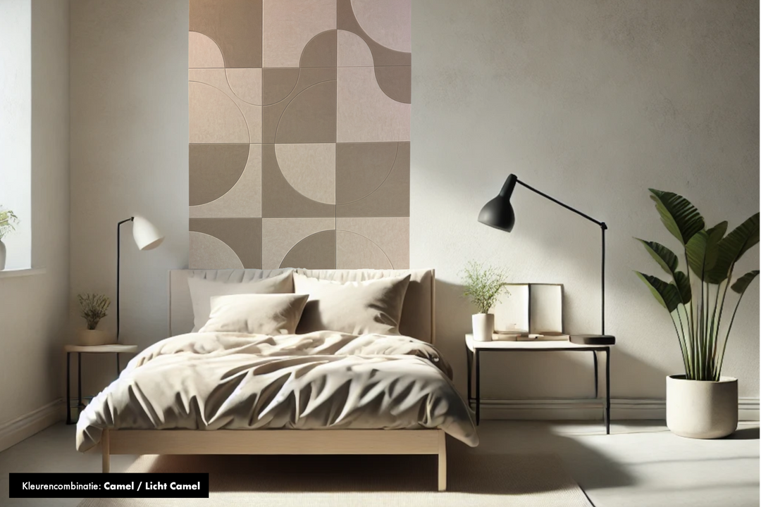 Katie Eightteen akoestische wandtegels Camel/Licht Camel – stijlvolle vervanging voor akoestische wandpanelen