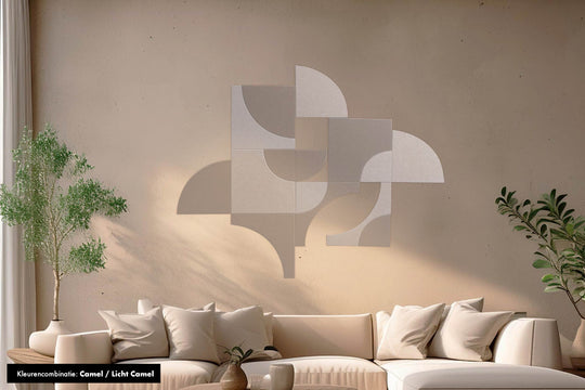 Katie Nine akoestische wandtegels – camel/light camel design, alternatief voor akoestische wandpanelen
