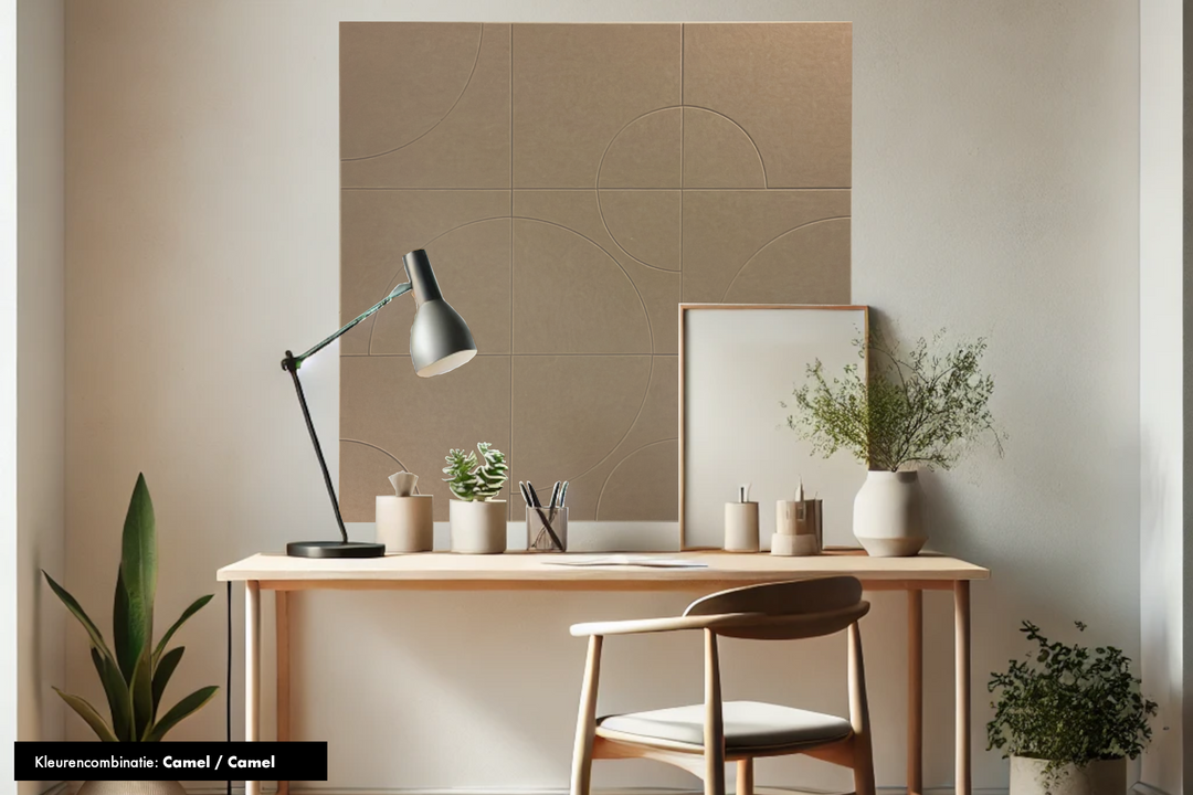 Katie Nine akoestische wandtegels camel-camel – alternatief voor akoestische wandpanelen