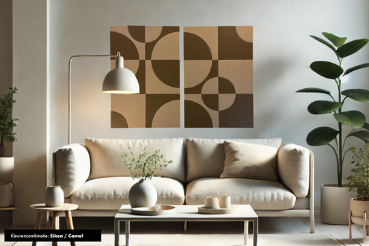 Katie Twelve akoestische wandtegels Eiken/Camel – stijlvol alternatief voor akoestische wandpanelen