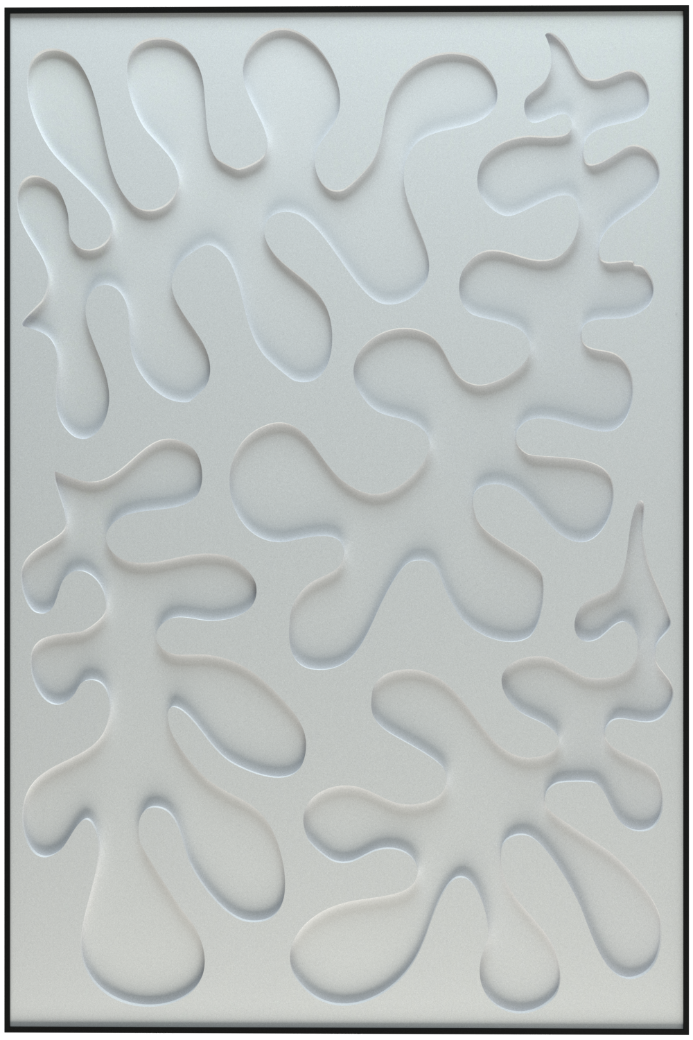 akoestisch schilderij | akoestisch kunstwerk | gebroken wit | 3D | Leaves | Pet vilt | staand | rechthoekig | productfoto