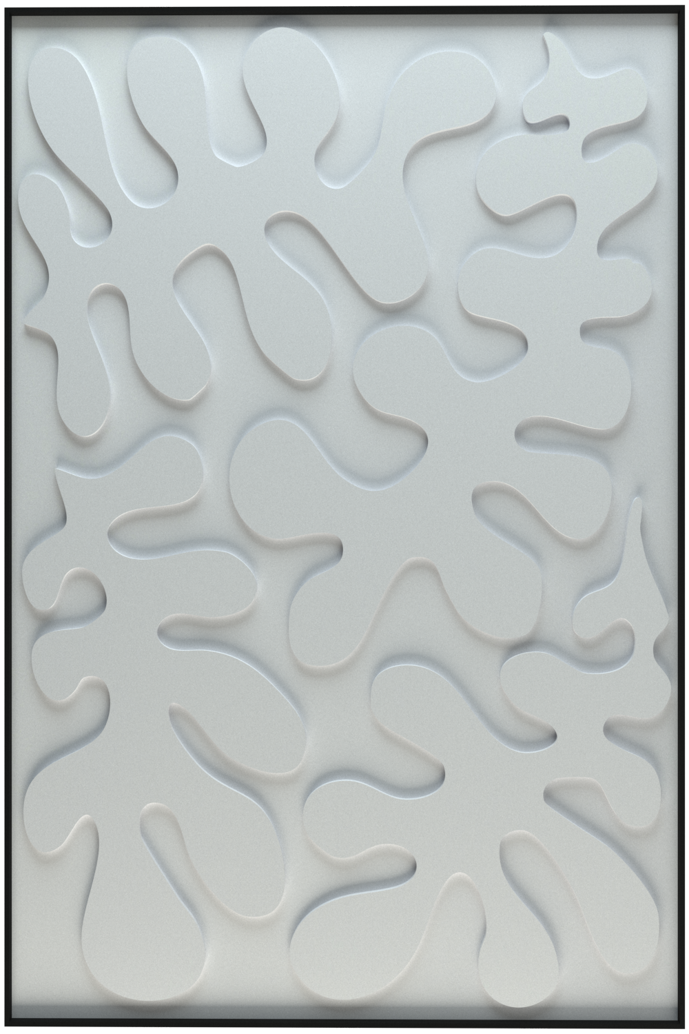 akoestisch schilderij | akoestisch kunstwerk | gebroken wit | 3D | Leaves | Pet vilt | staand | rechthoekig | productfoto