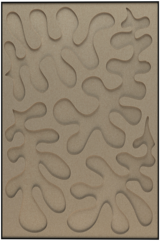 akoestisch schilderij | akoestisch kunstwerk | zand | 3D | Leaves | Pet vilt | staand | rechthoekig | productfoto