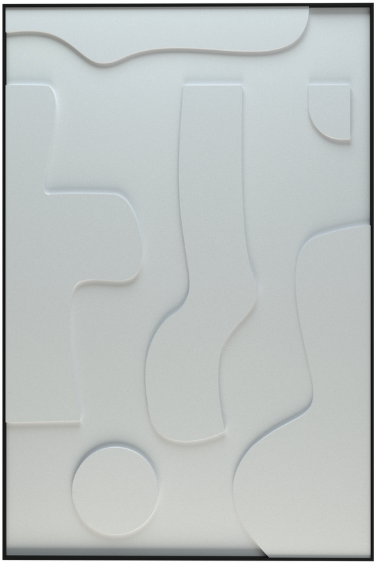 akoestisch schilderij | akoestisch kunstwerk | gebroken wit | 3D | Liv | Pet vilt | staand | rechthoekig | productfoto