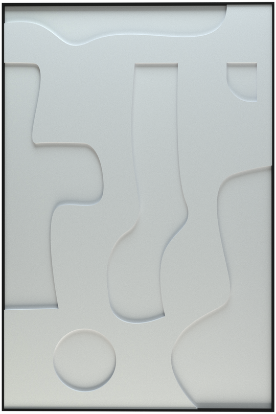 akoestisch schilderij | akoestisch kunstwerk | gebroken wit | 3D | Liv | Pet vilt | staand | rechthoekig | productfoto