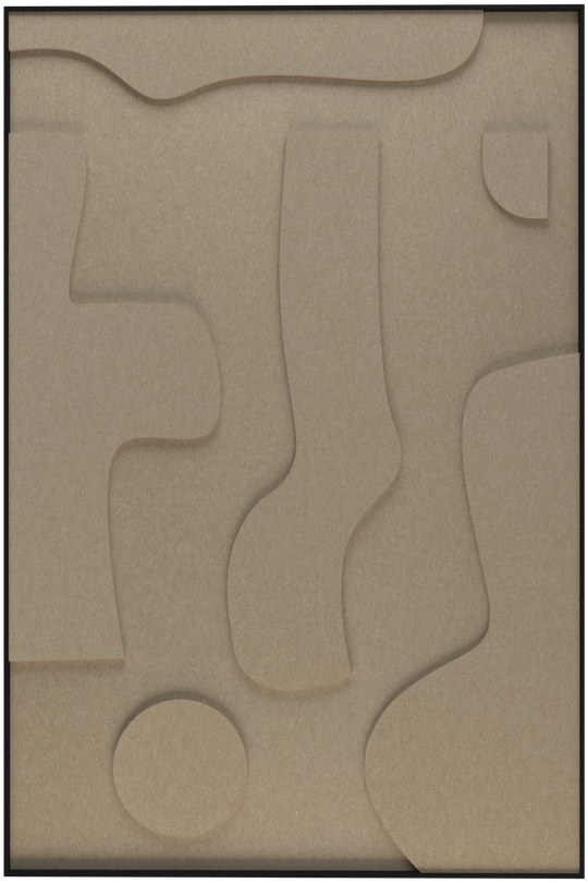 akoestisch schilderij | akoestisch kunstwerk | zand | 3D | Liv | Pet vilt | staand | rechthoekig | productfoto