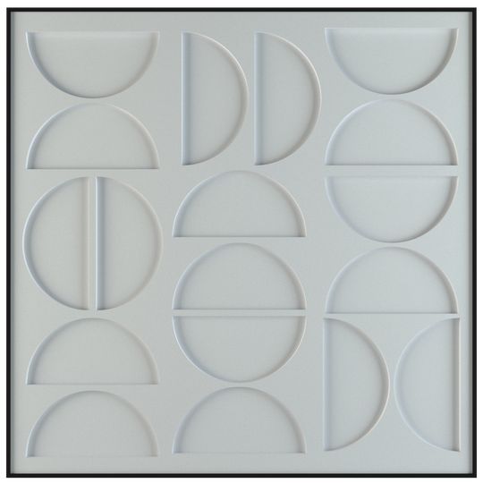 akoestisch schilderij | akoestisch kunstwerk | gebroken wit | 3D | Moonie | Pet vilt | vierkant | productfoto