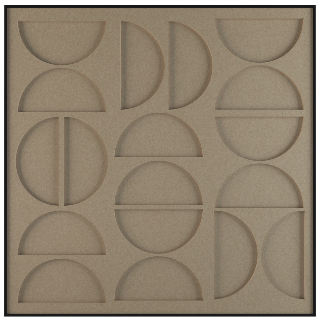 akoestisch schilderij | akoestisch kunstwerk | zand | 3D | Moonie | Pet vilt | vierkant | productfoto