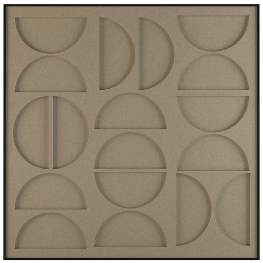 akoestisch schilderij | akoestisch kunstwerk | zand | 3D | Moonie | Pet vilt | vierkant | productfoto