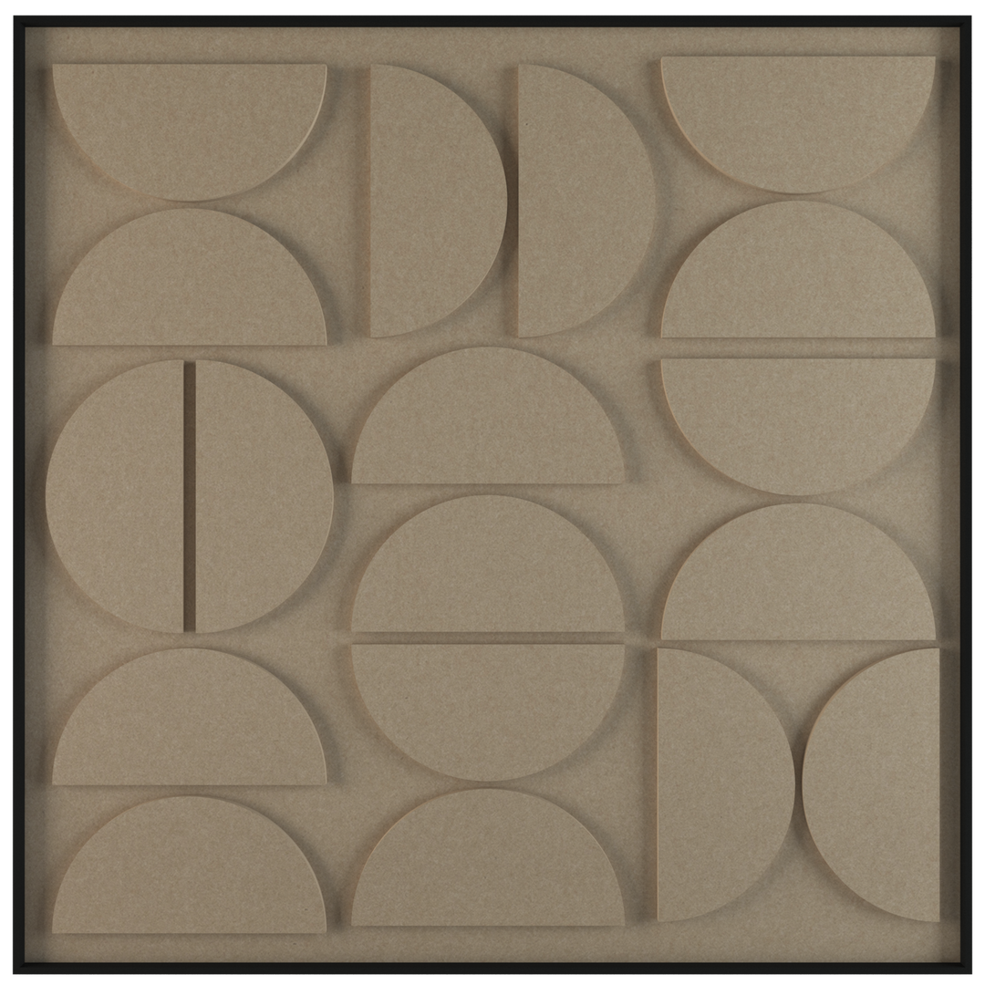 akoestisch schilderij | akoestisch kunstwerk | zand | 3D | Moonie | Pet vilt | vierkant | productfoto