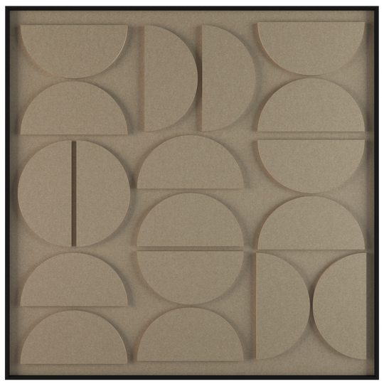 akoestisch schilderij | akoestisch kunstwerk | zand | 3D | Moonie | Pet vilt | vierkant | productfoto