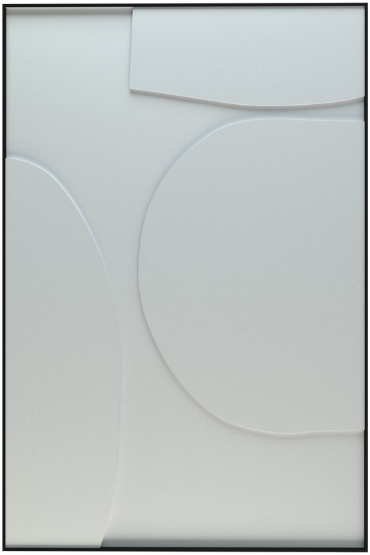 akoestisch schilderij | akoestisch kunstwerk | gebroken wit | 3D | Organic | Pet vilt | staand | rechthoekig | productfoto