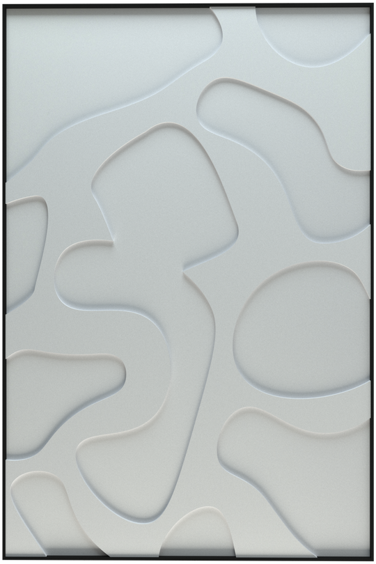 akoestisch schilderij | akoestisch kunstwerk | gebroken wit | 3D | Party | Pet vilt | staand | rechthoekig | productfoto