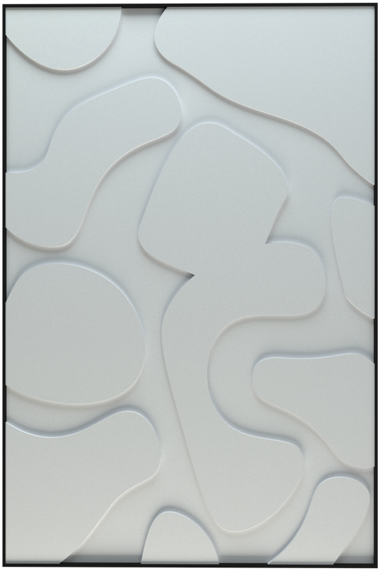 akoestisch schilderij | akoestisch kunstwerk | gebroken wit | 3D | Party | Pet vilt | staand | rechthoekig | productfoto