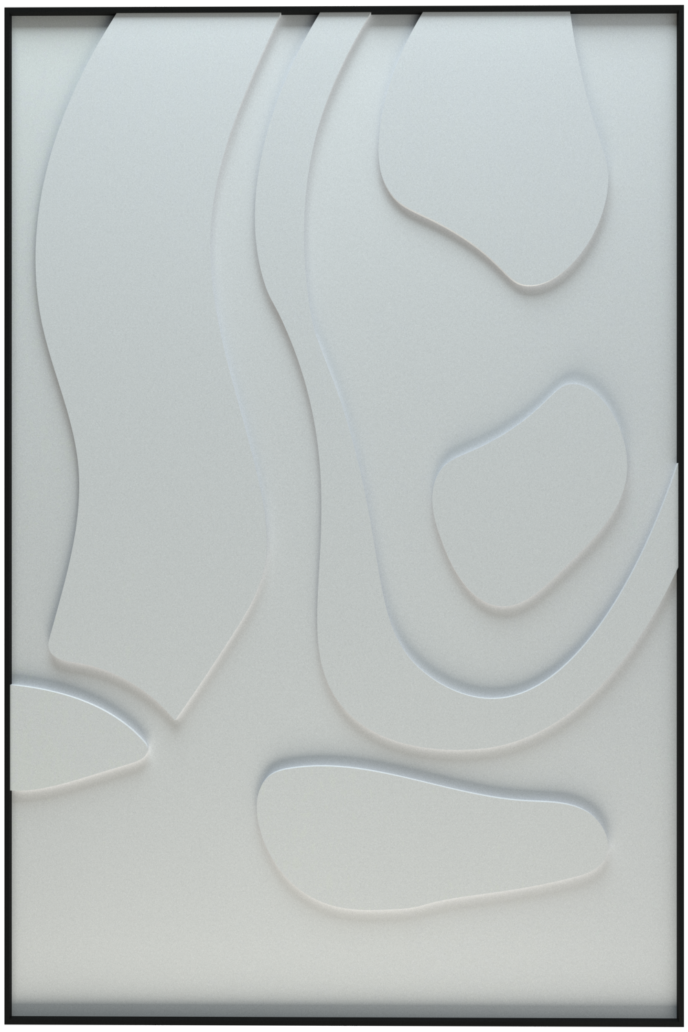 akoestisch schilderij | akoestisch kunstwerk | gebroken wit | 3D | People | Pet vilt | staand | rechthoekig | productfoto