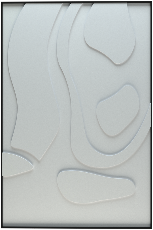 akoestisch schilderij | akoestisch kunstwerk | gebroken wit | 3D | People | Pet vilt | staand | rechthoekig | productfoto