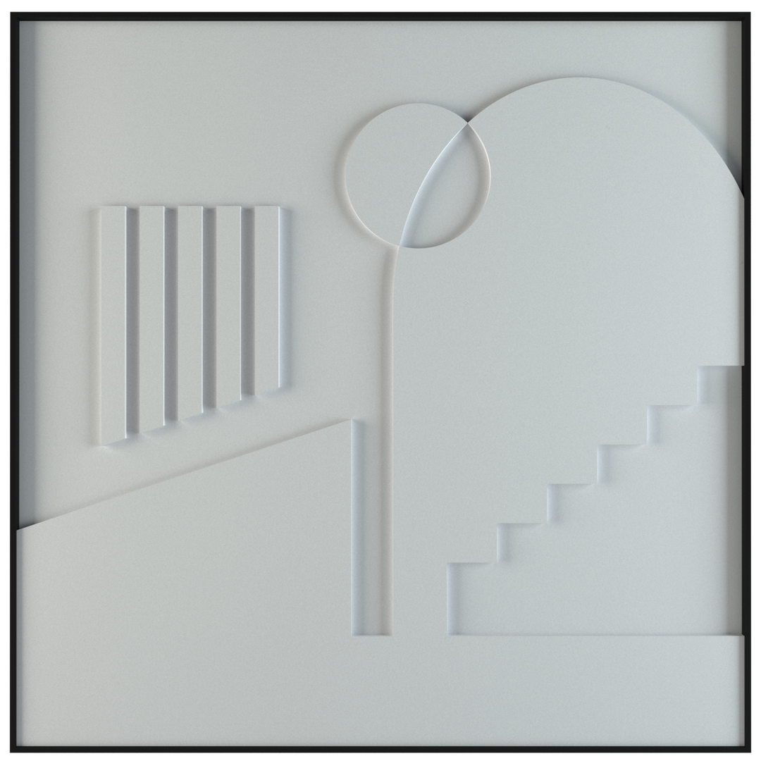 akoestisch schilderij | akoestisch kunstwerk | gebroken wit | 3D | Placetobe | Pet vilt  | vierkant | productfoto