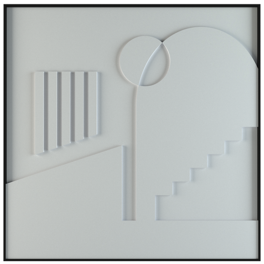 akoestisch schilderij | akoestisch kunstwerk | gebroken wit | 3D | Placetobe | Pet vilt  | vierkant | productfoto