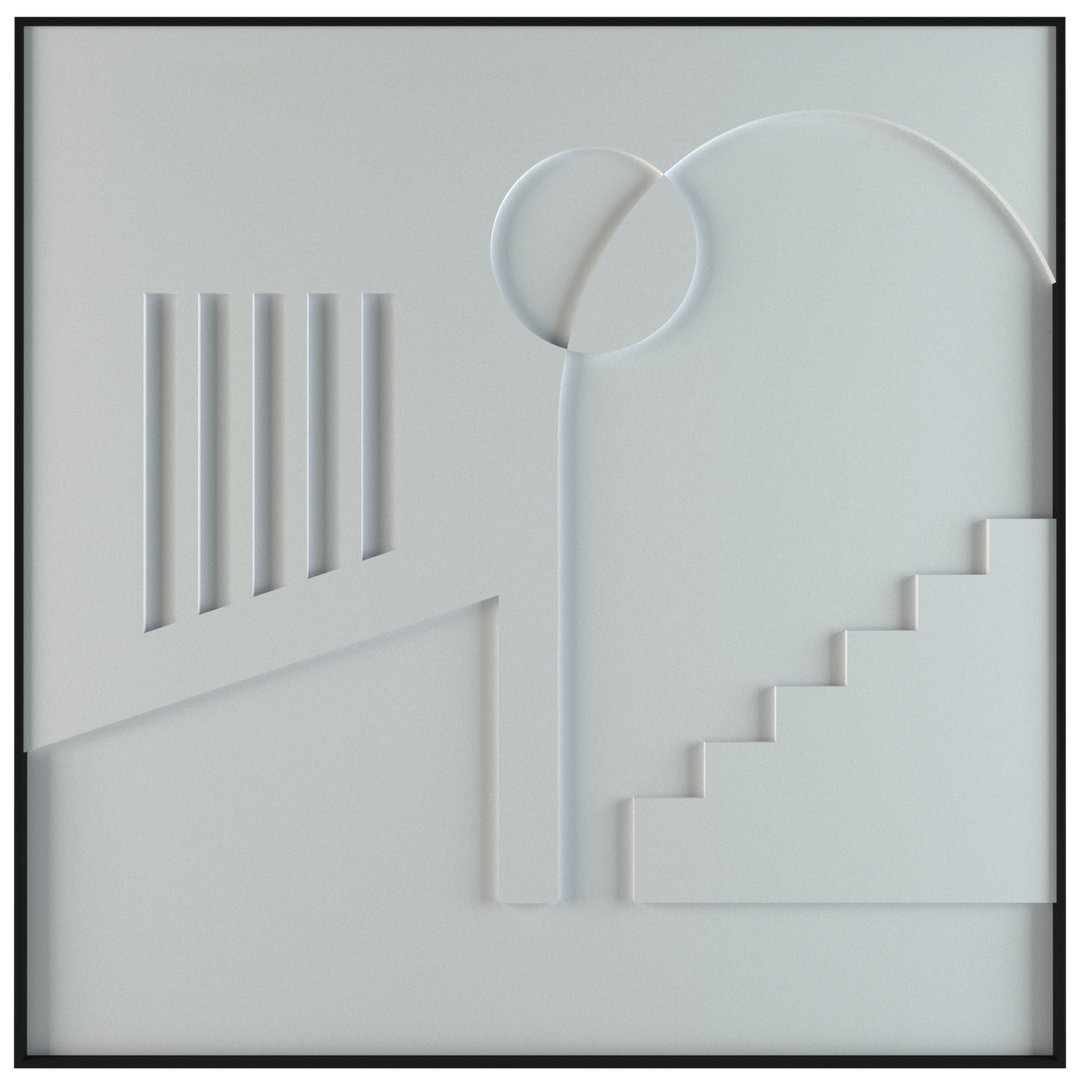 akoestisch schilderij | akoestisch kunstwerk | gebroken wit | 3D | Placetobe | Pet vilt  | vierkant | productfoto