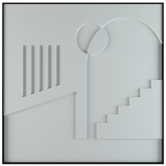 akoestisch schilderij | akoestisch kunstwerk | gebroken wit | 3D | Placetobe | Pet vilt  | vierkant | productfoto