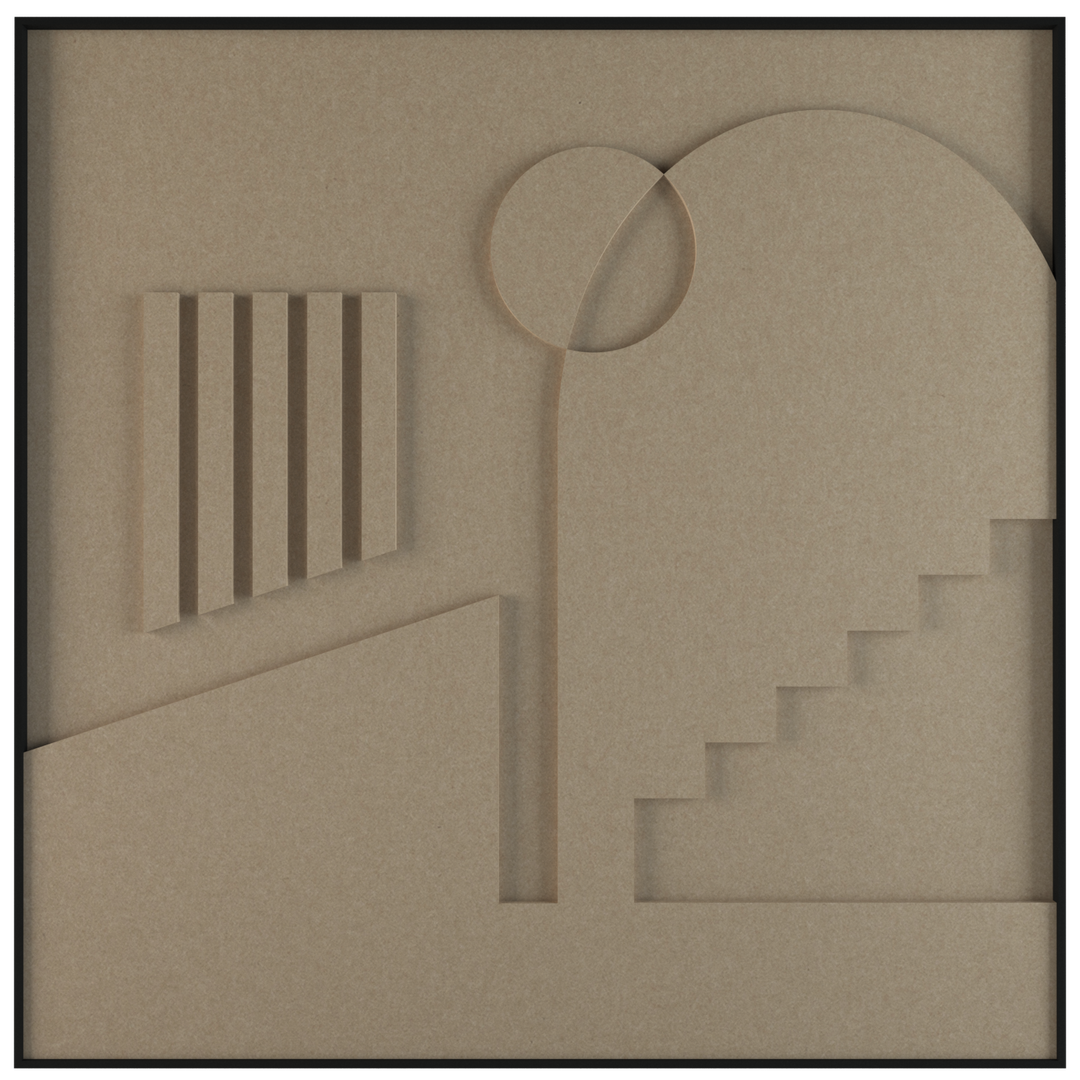 akoestisch schilderij | akoestisch kunstwerk | zand | 3D | Placetobe | Pet vilt  | vierkant | productfoto