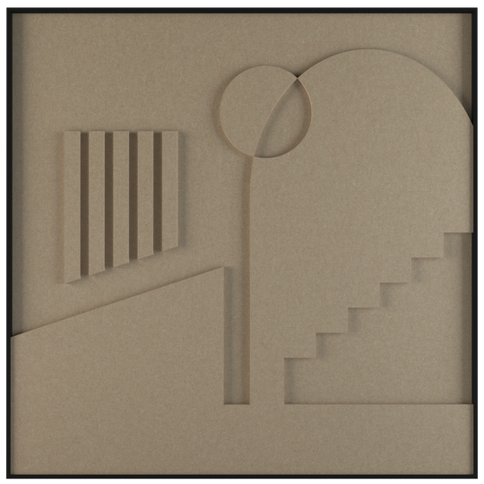 akoestisch schilderij | akoestisch kunstwerk | zand | 3D | Placetobe | Pet vilt  | vierkant | productfoto