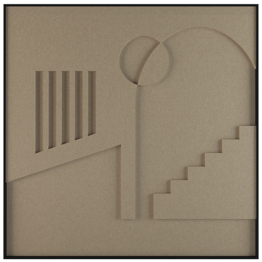 akoestisch schilderij | akoestisch kunstwerk | zand | 3D | Placetobe | Pet vilt  | vierkant | productfoto